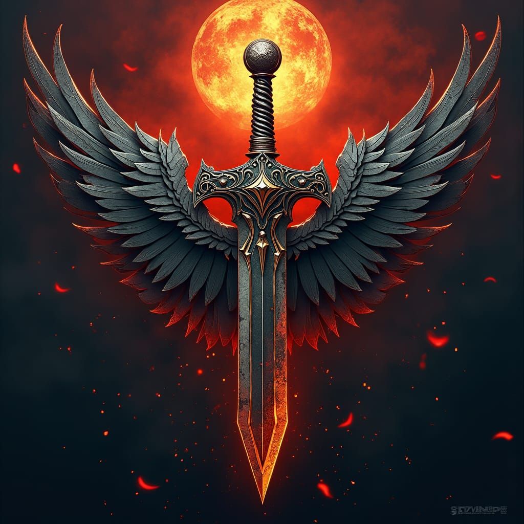 Medieval Lightning Guild Banner in Graffiti Art Style