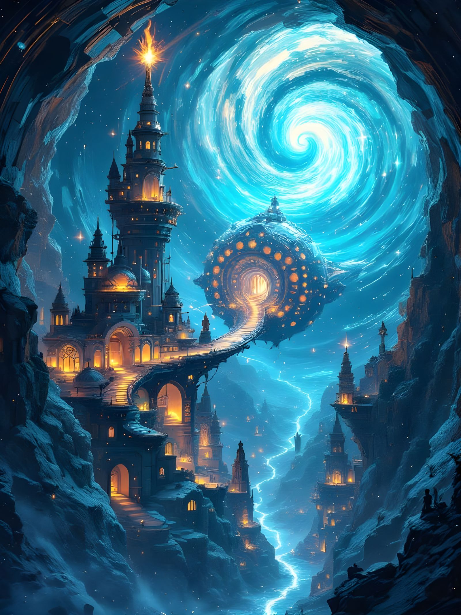 Surreal Antigravity Ship Crafted from Superfluid Helium