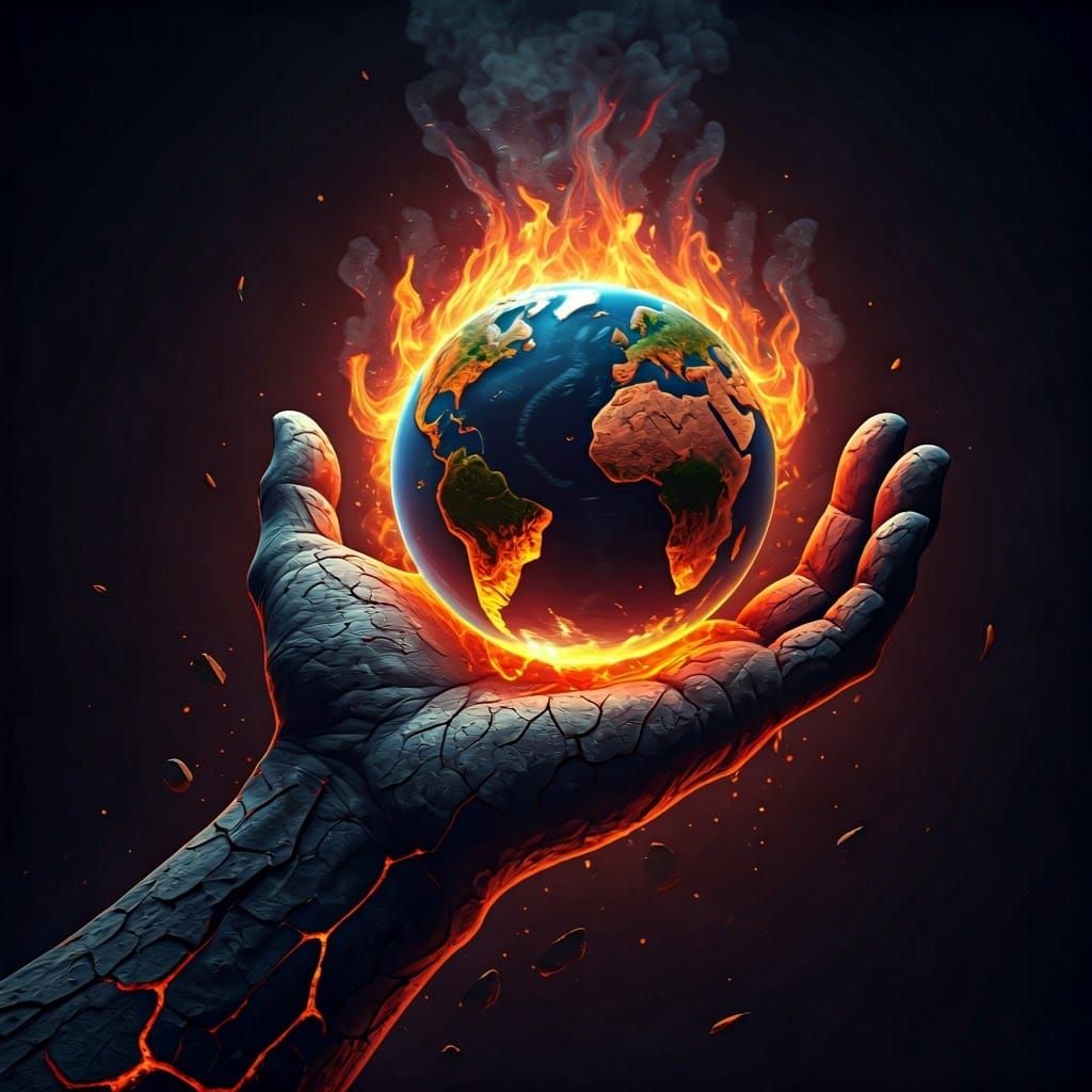 Hot earth sculpture- temperature is rising