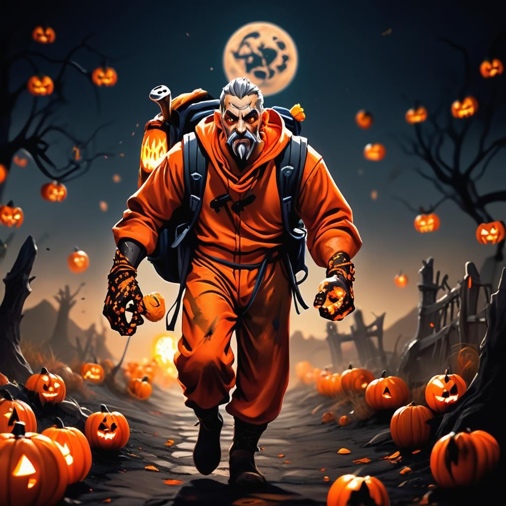 Leeroy Jenkins in Spooky Halloween Concept Art