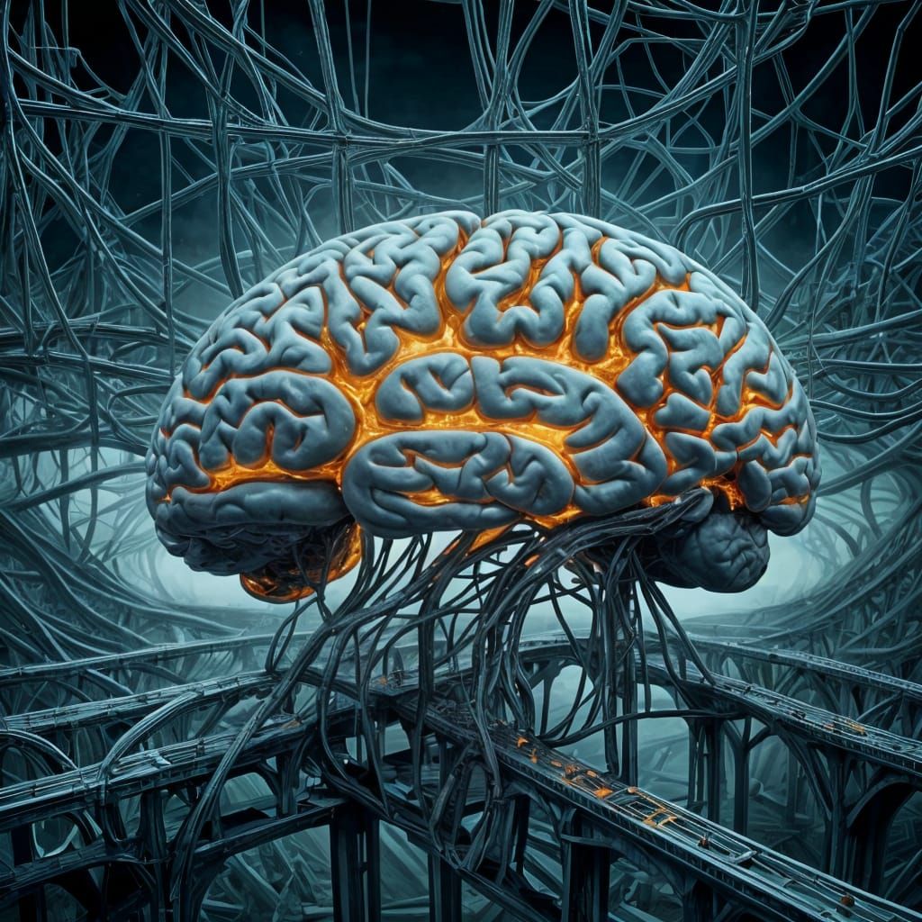 Synaptic Bridges in Human Brain Illustration