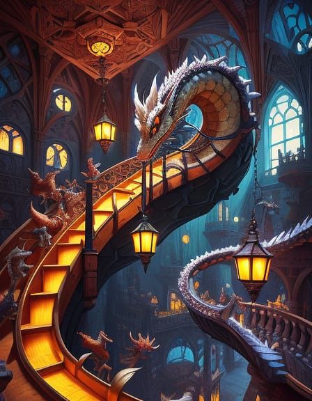 Surrealistic Dragon Portraits in Everyday Architecture