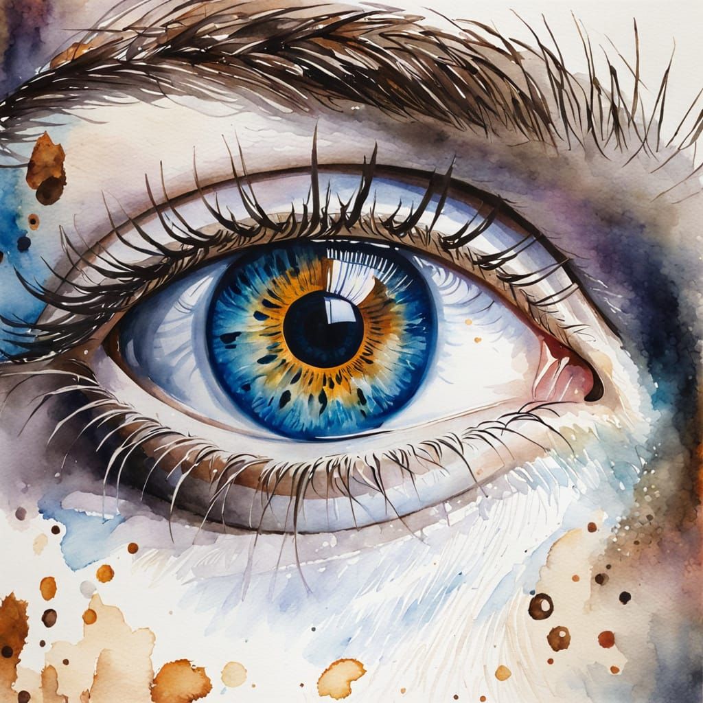Detailed Watercolor of Mycroft Holmes' Eye