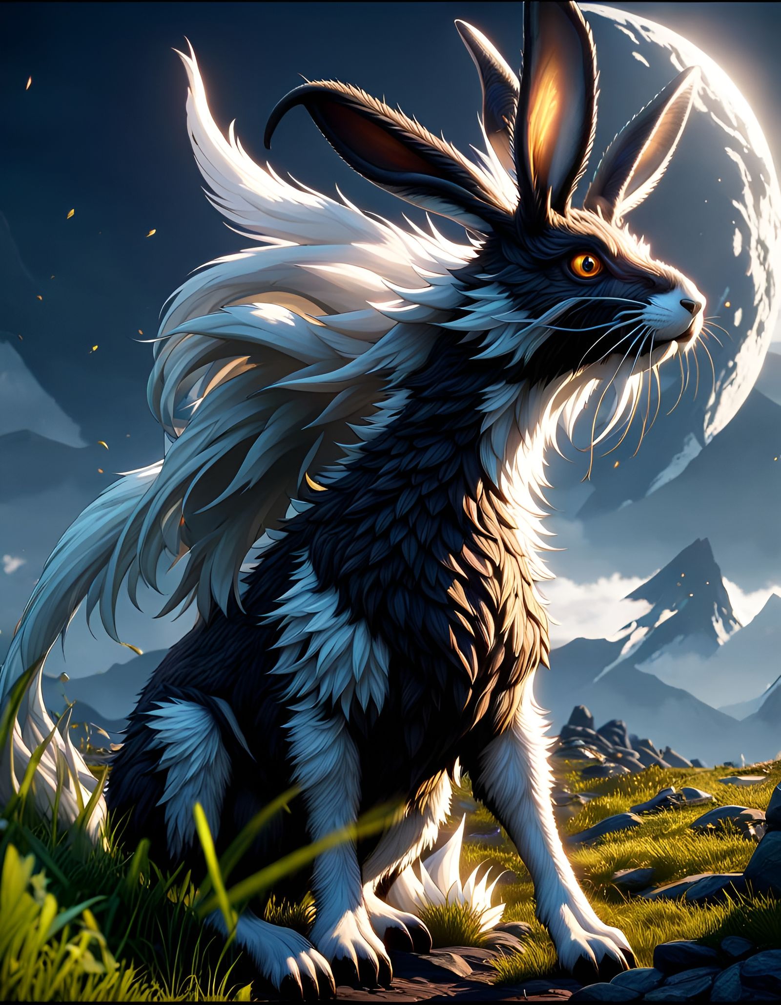 Irish Hare Monster in Dark Fantasy Style