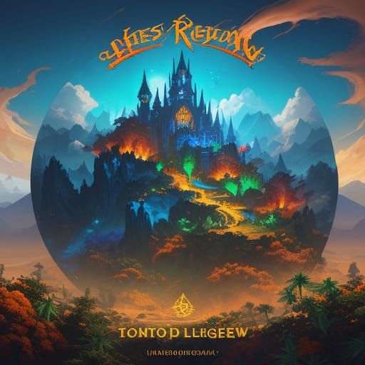 Fantasy Cannabis Logo in Cartoon Style