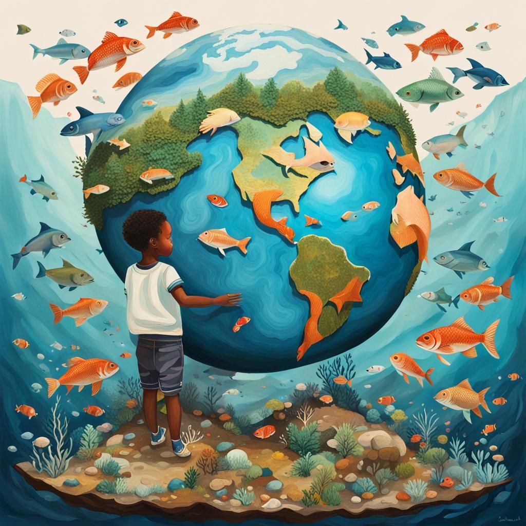 Double Exposure: Earth, Child, and Nature in Oil