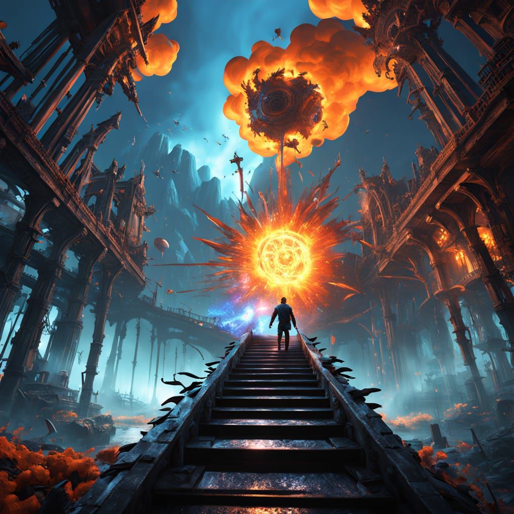 Surreal Explosion of Color and Light in a Fantastical World