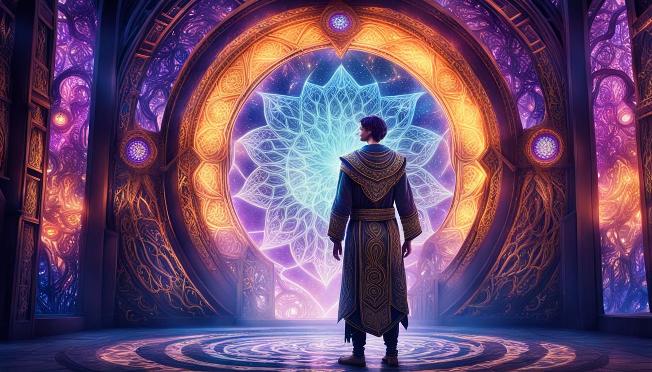 Mystical Being Before Portal: Fantastical Concept Art