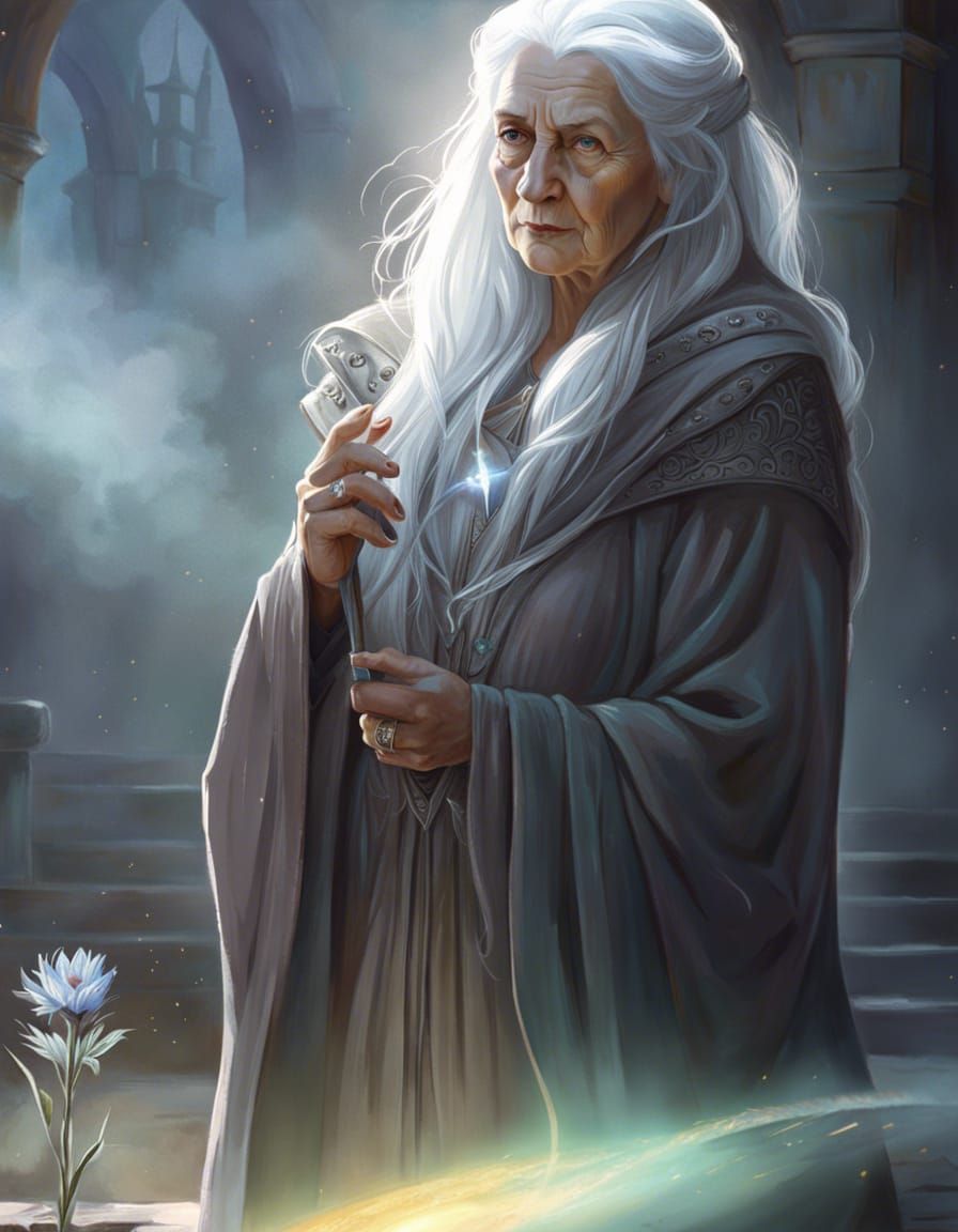 Wizard Woman Digital Painting in Fantasy Style