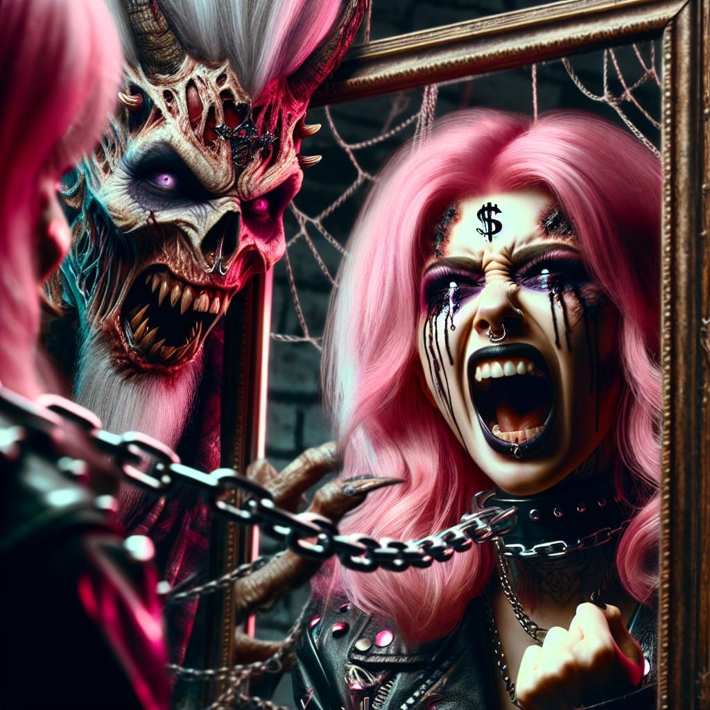 Demon Pulls Girl into Mirror Realm in 8K