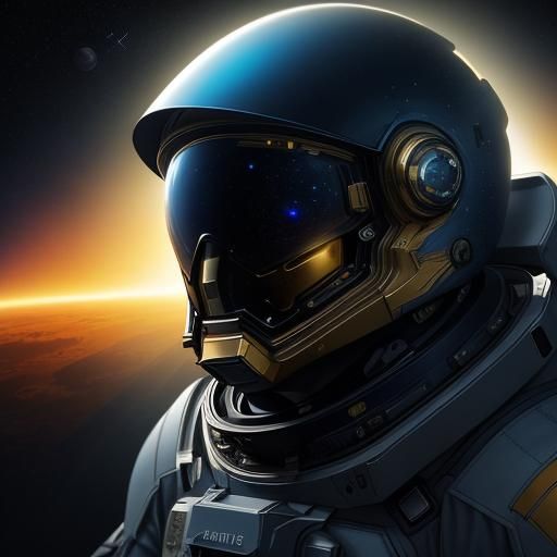 Lost Astronaut Floating in Space, Digital Art