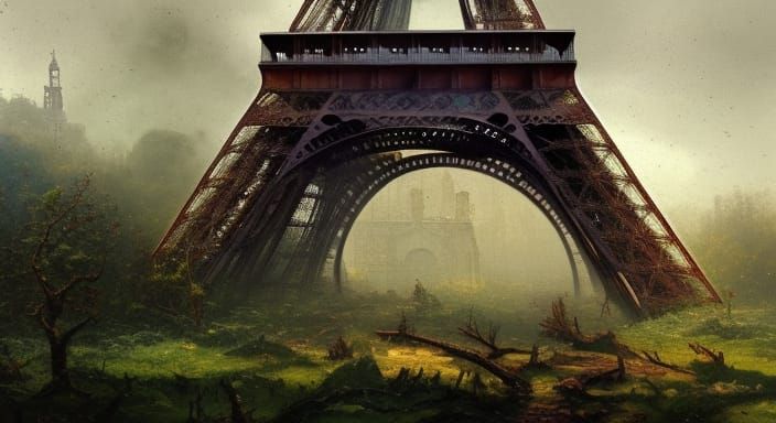 Post-Apocalyptic Eiffel Tower Landscape