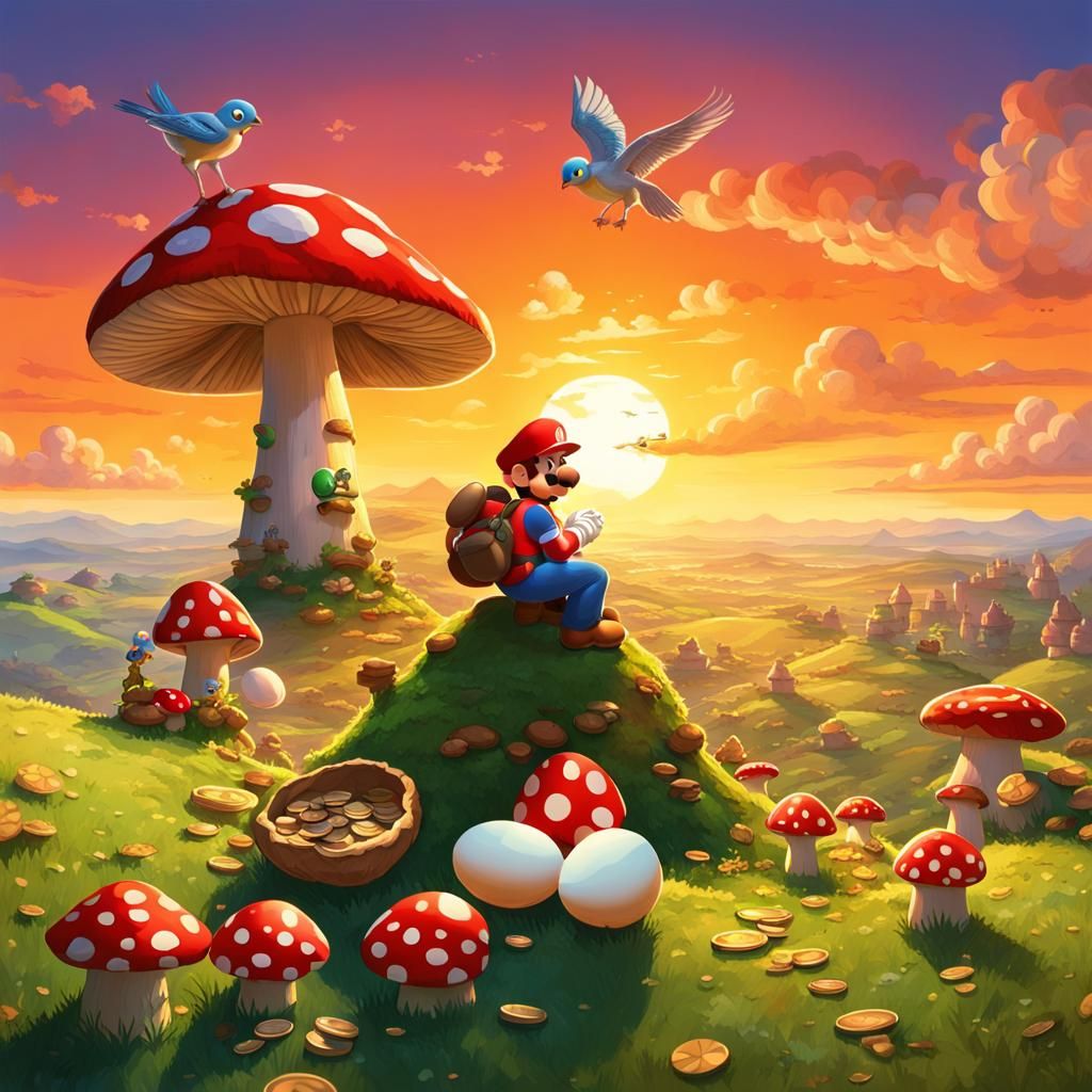 Take a page and a pen,
Draw a big mushroom
Add an egg then t...