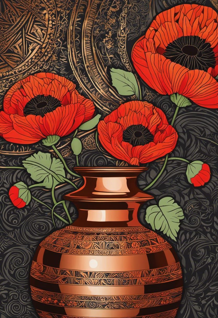 Fruit Still Life with Zentangle, Pop Art Style