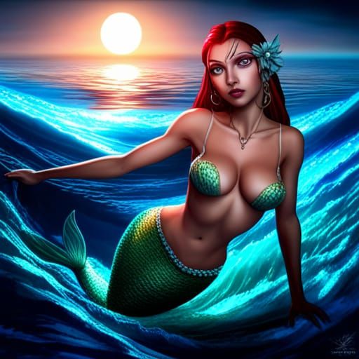 Mermaid's Siren Song in Dark Fantasy Style