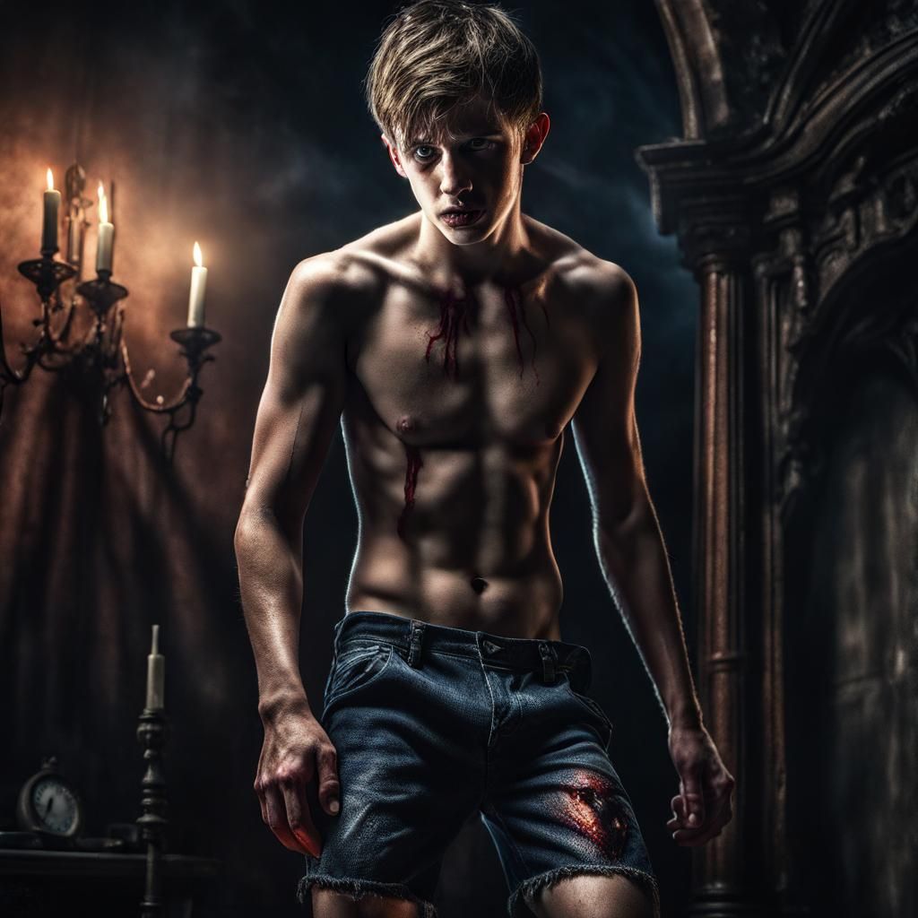 Vampire Bite: Hyperrealistic, Cinematic Horror Scene