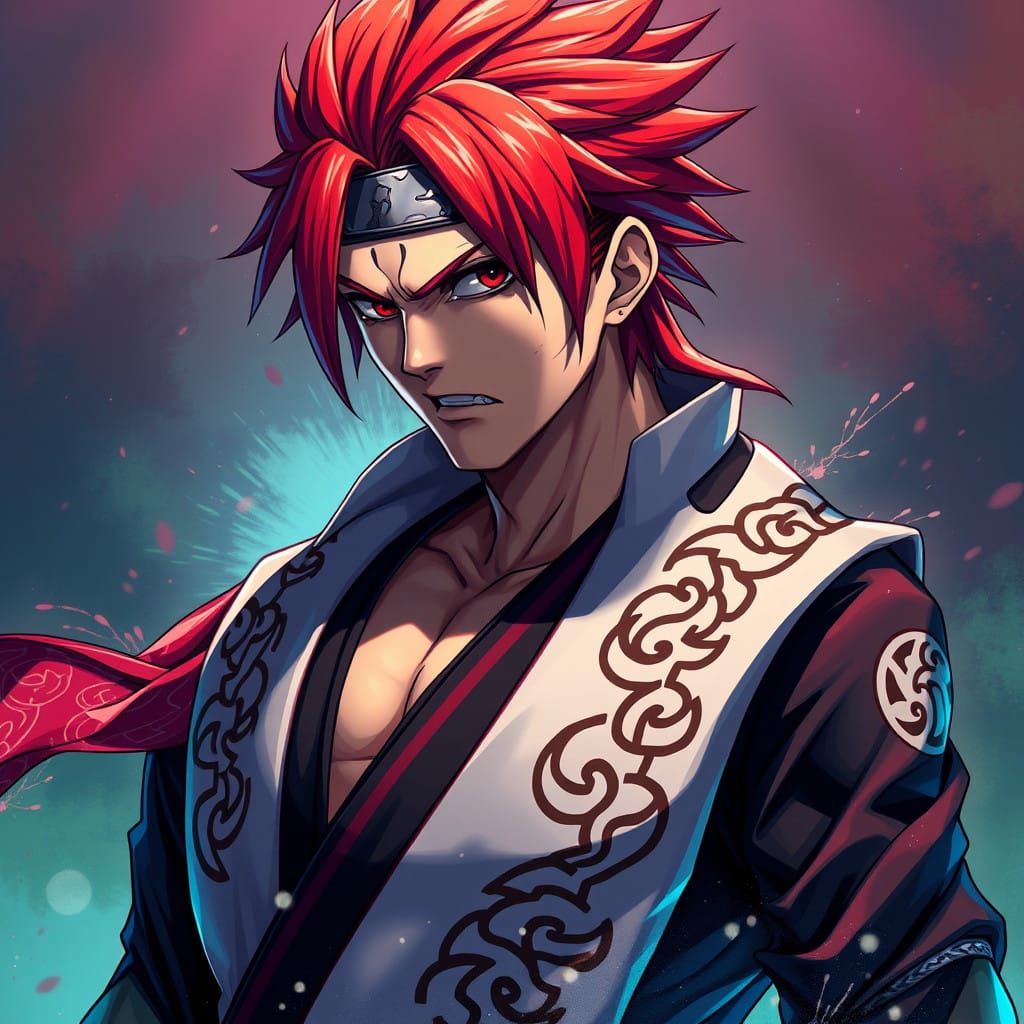 Hyperrealistic Renji Concept Art in Fierce Mid-Shot