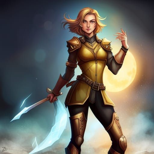 Half-Elf Rogue in Graffiti Art Style