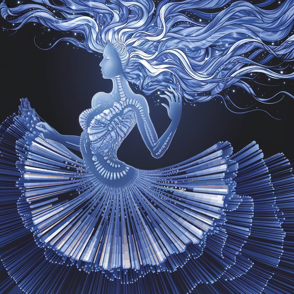 Ethereal Figure Emerges through Crystallographic Diffraction