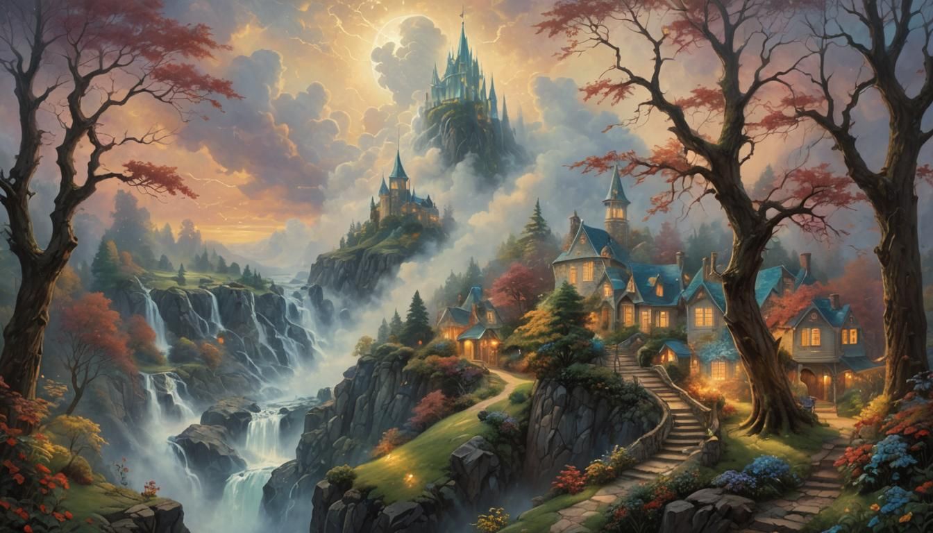 Firestorm Portrait in Magic Realism Style