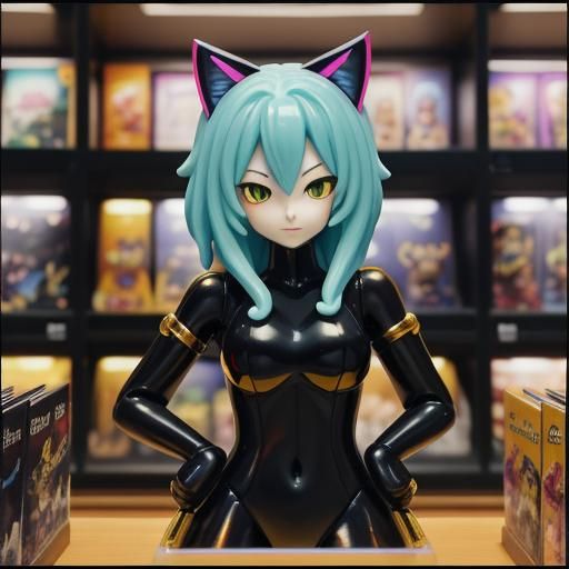 Anime Cat Girl Figurine in Toy Store