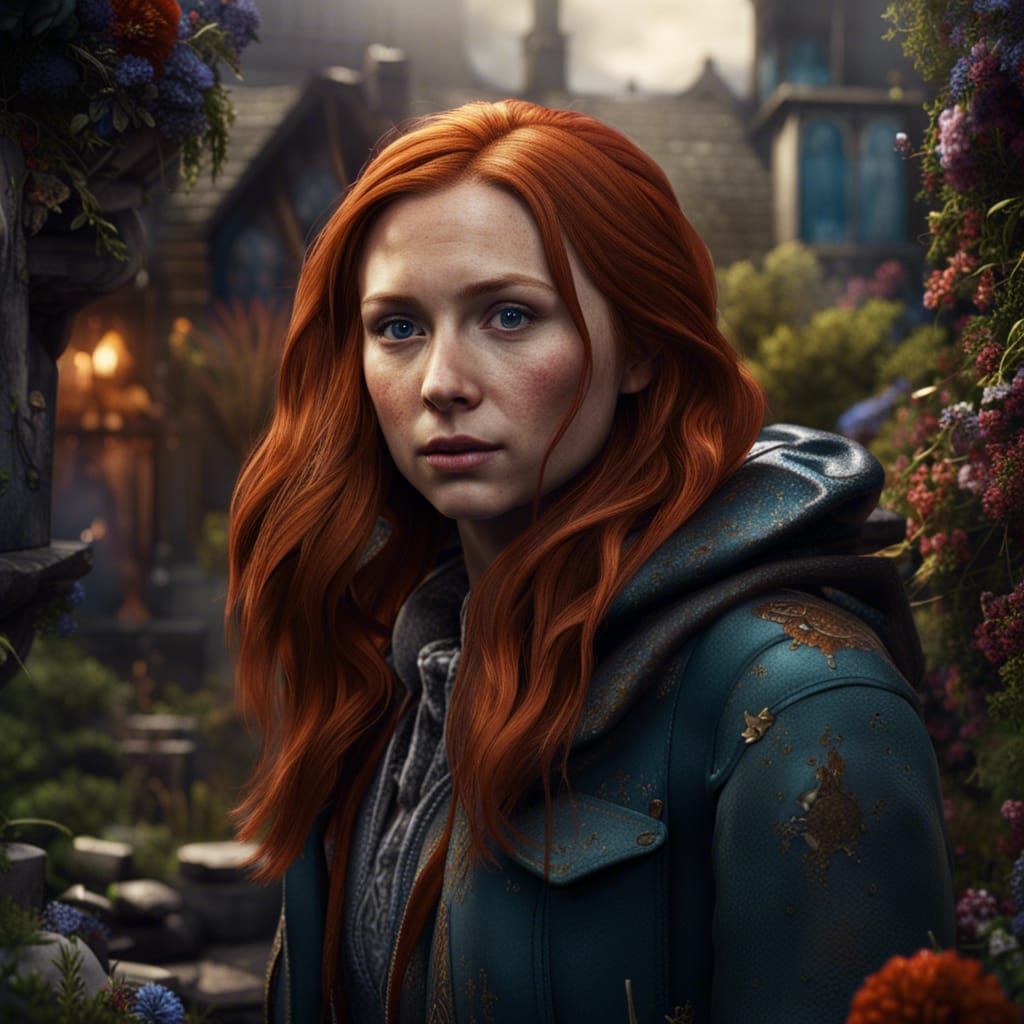 Detailed Matte Painting of Amy Pond in Deep Color