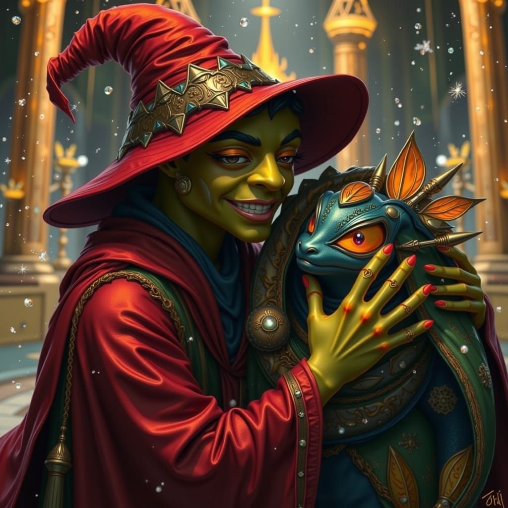 Orko Hugs Cringer in Palace Courtyard