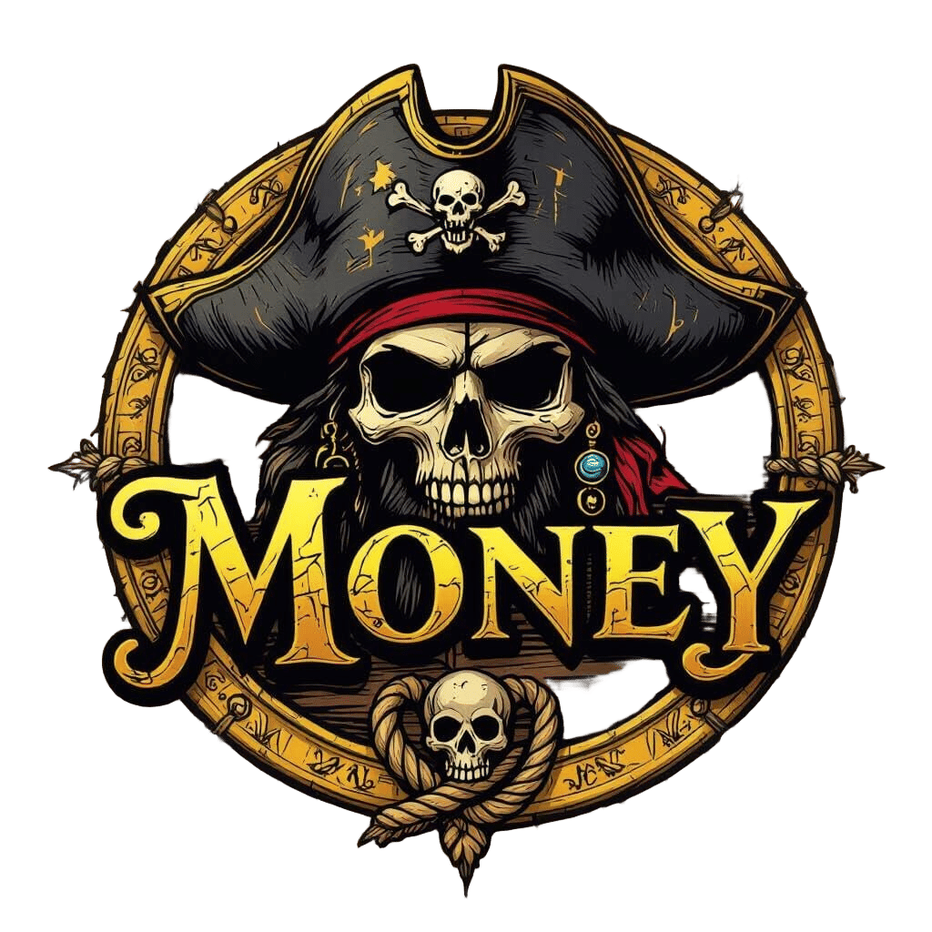 Pirate "T Money" Logo with Golden Lettering