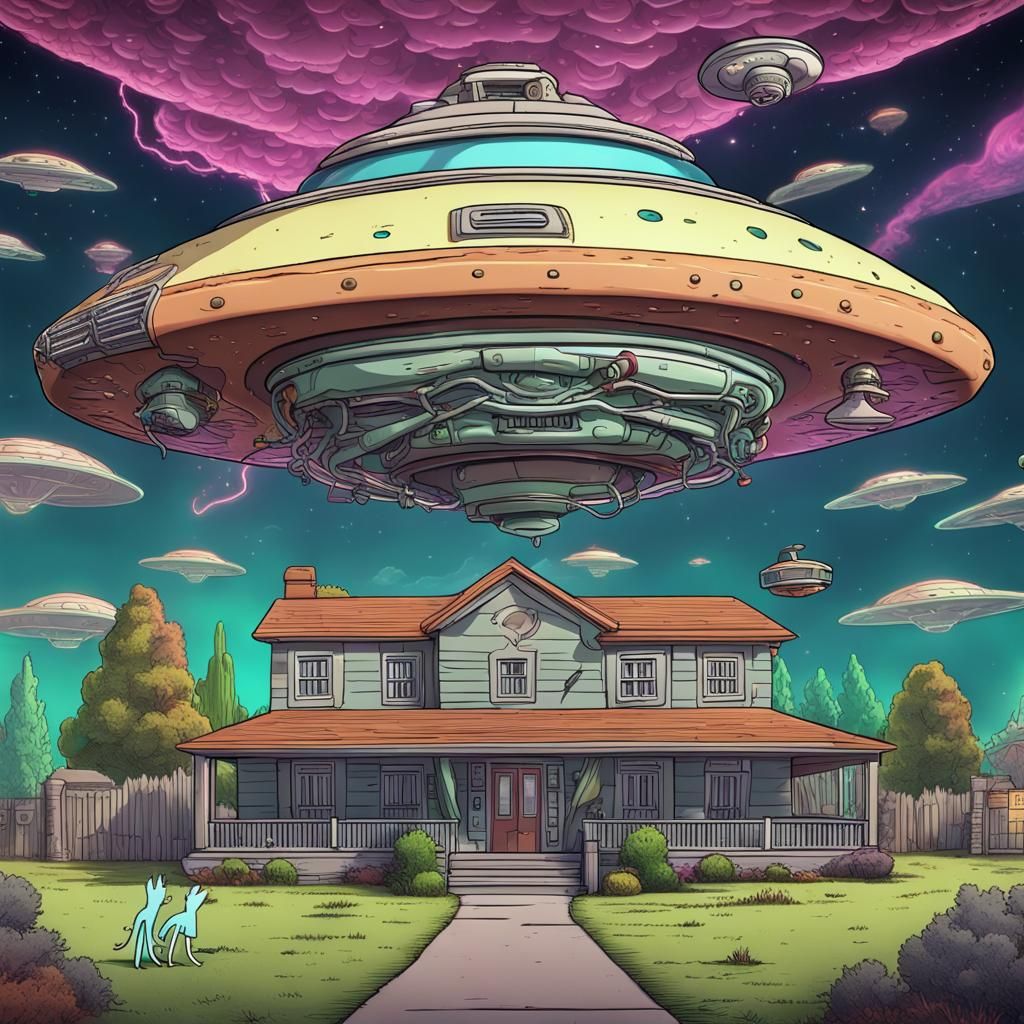 Rick and Morty Wasted in UFO