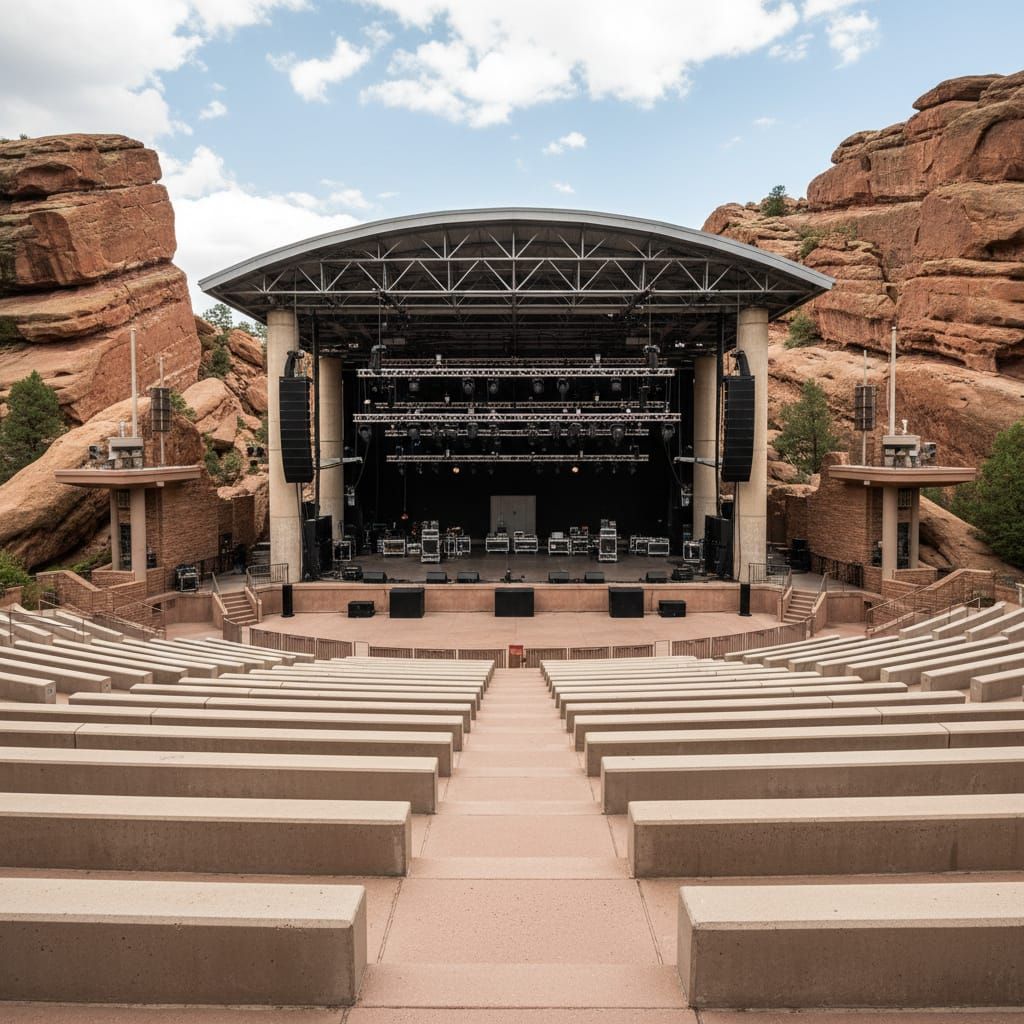 Red Rocks Amphitheatre Stage View Realistic Architectural Ph...