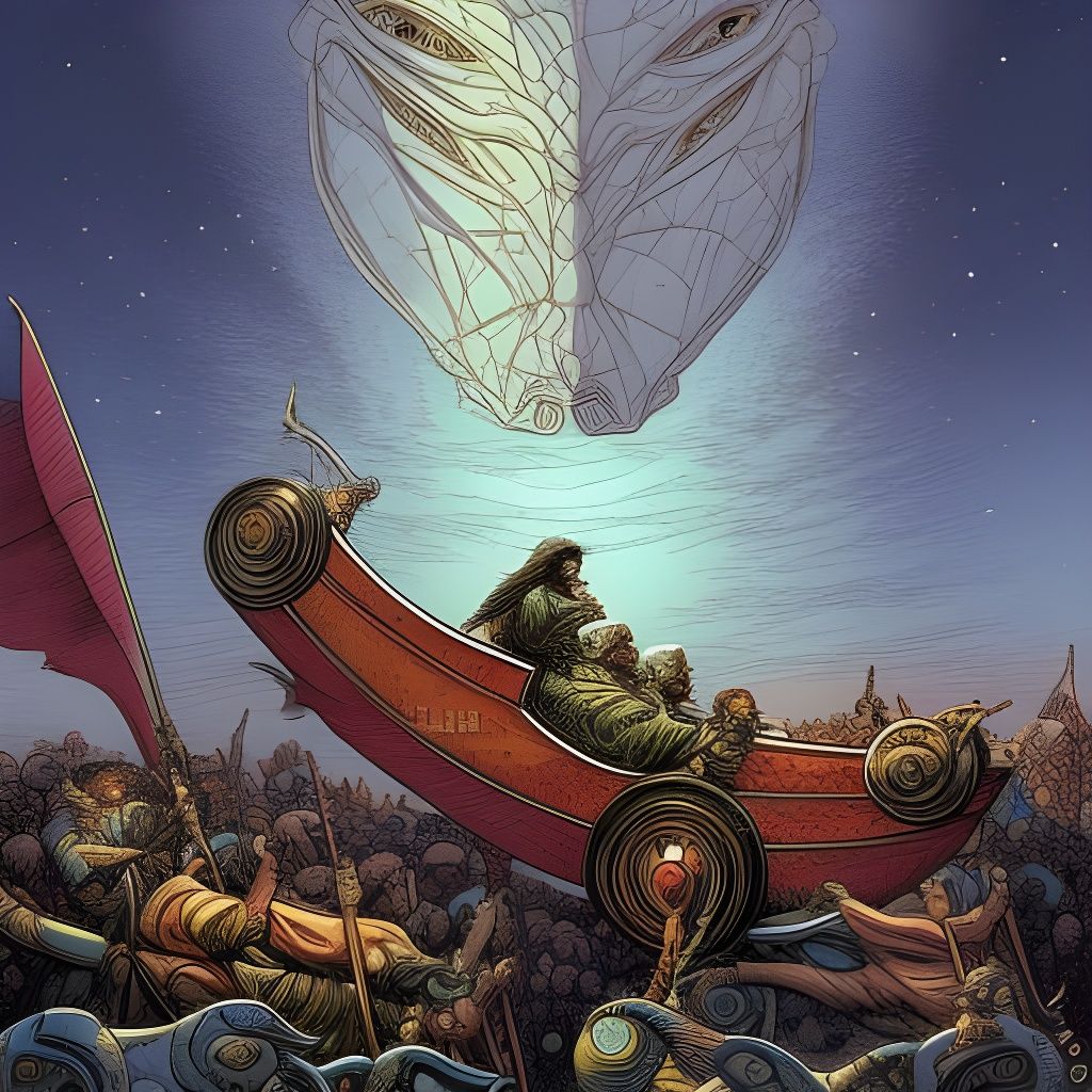 Alien Chariots Land at Stonehenge: Comic Book Art