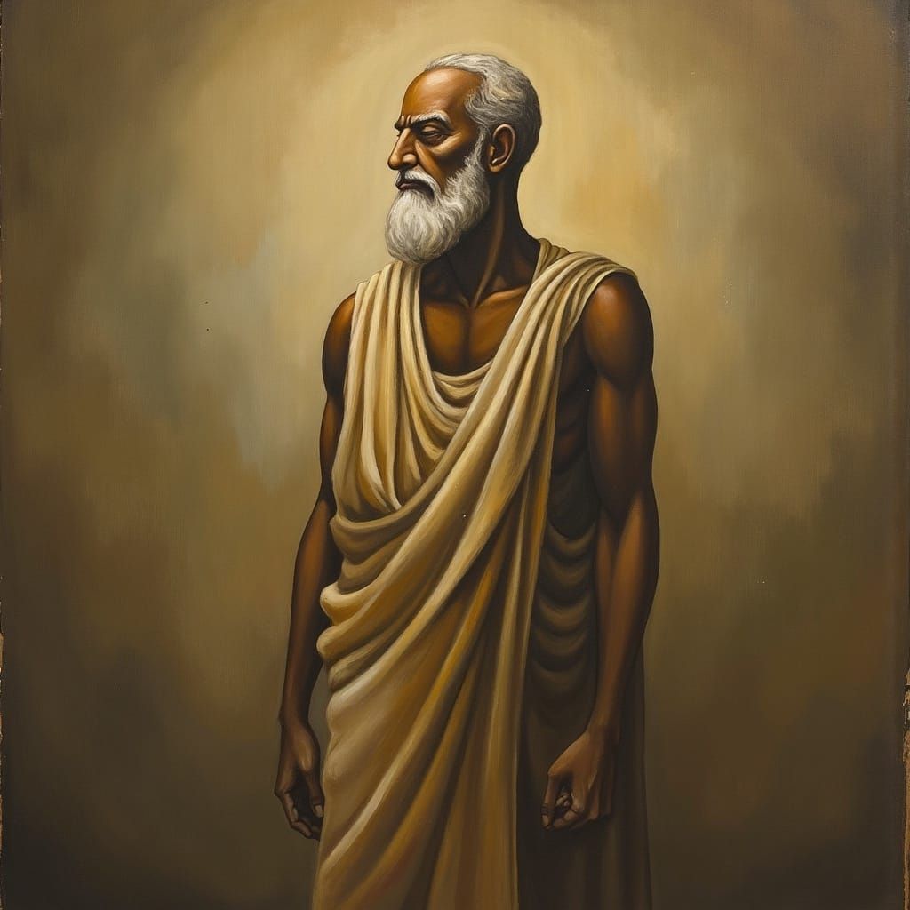 Stoic Philosopher Portrait in Classical Realism Style