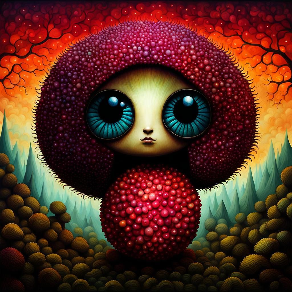 Gothic Lychee Fruit in Sci-Fi Fantasy Art