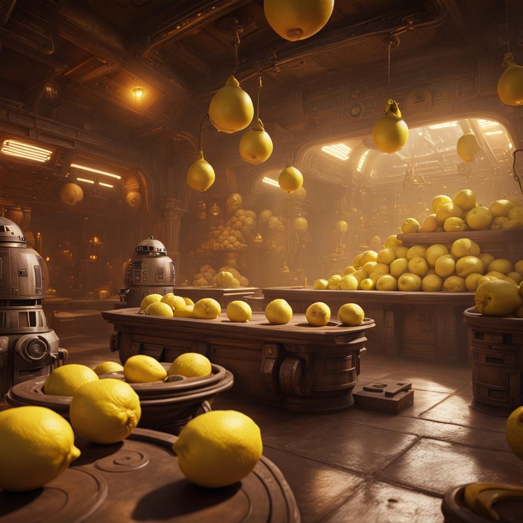 Lemons in Star Wars Cantina: Detailed Matte Painting