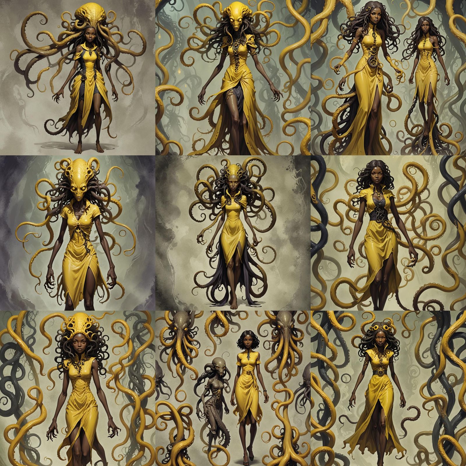 Eldritch Horror Figure in Yellow Dress