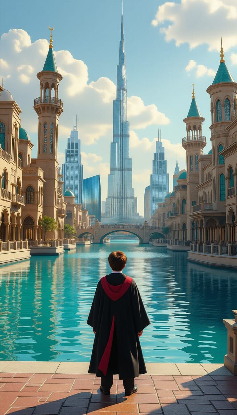 Wizard in Dubai: Matte Painting with Cinematic Lighting