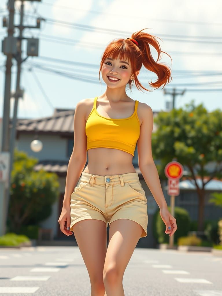 Cheerful Nami Koharu: A Vibrant Character Portrait