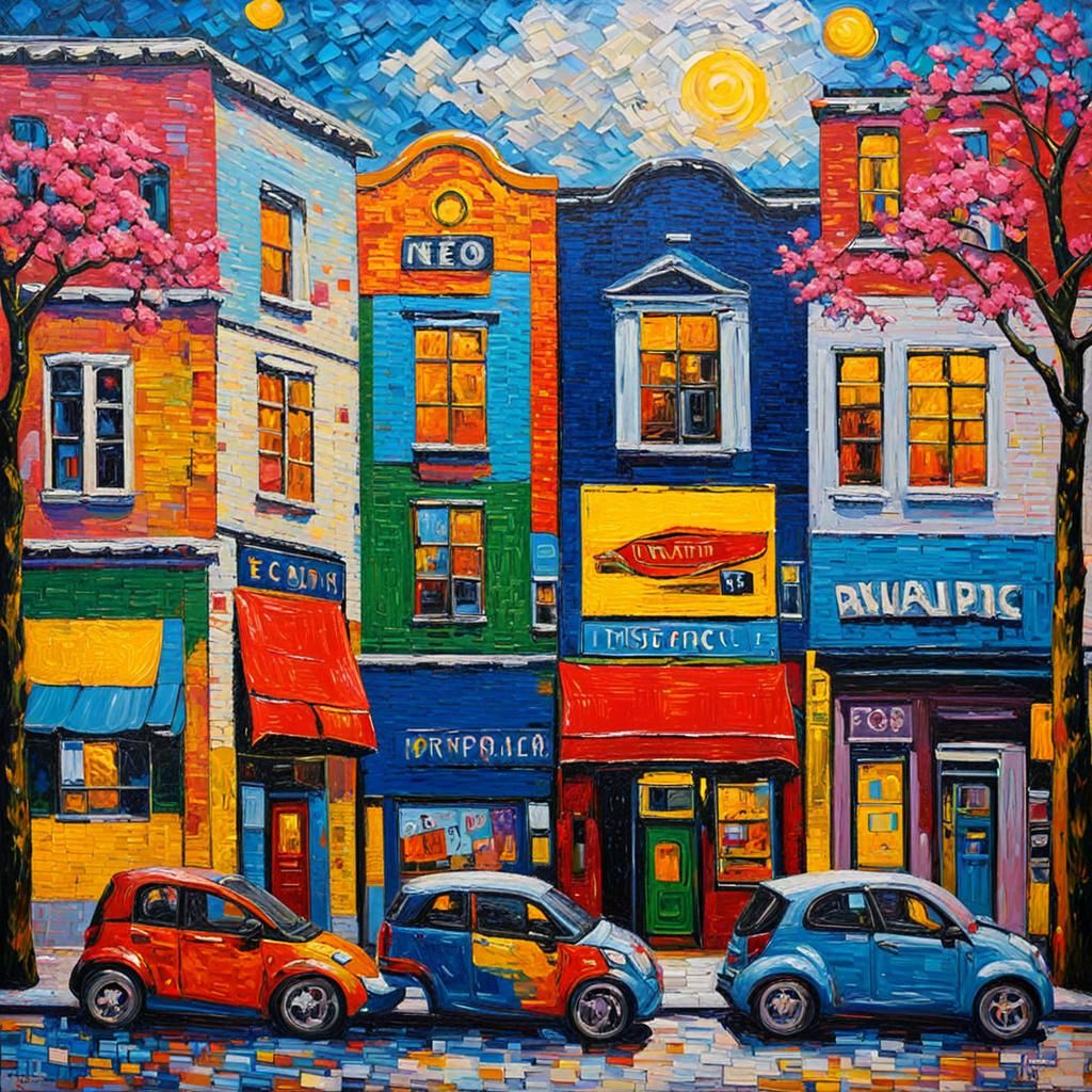 Pop Art Reimagined: Neo-Impressionist Oil Painting