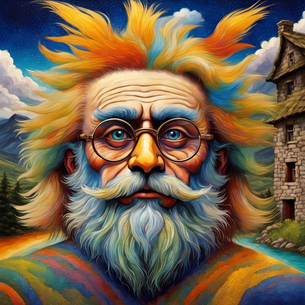 Whimsical Irish Landscape in Expressive Watercolour Style