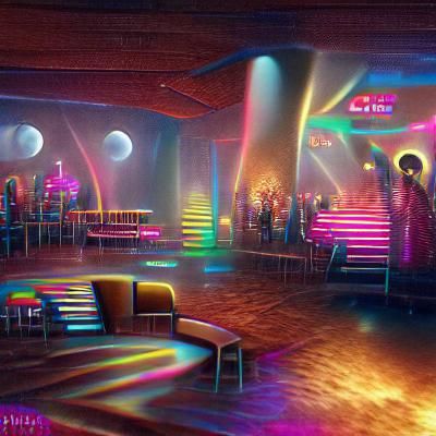 Groovy 70s Disco Club Scene