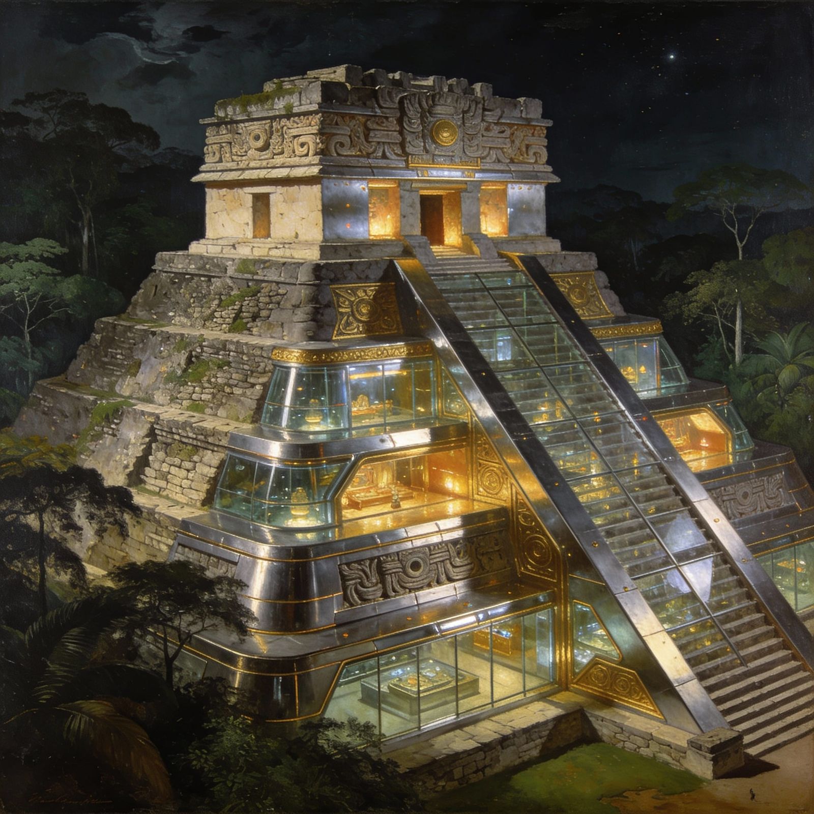 modern Mayan pyramid