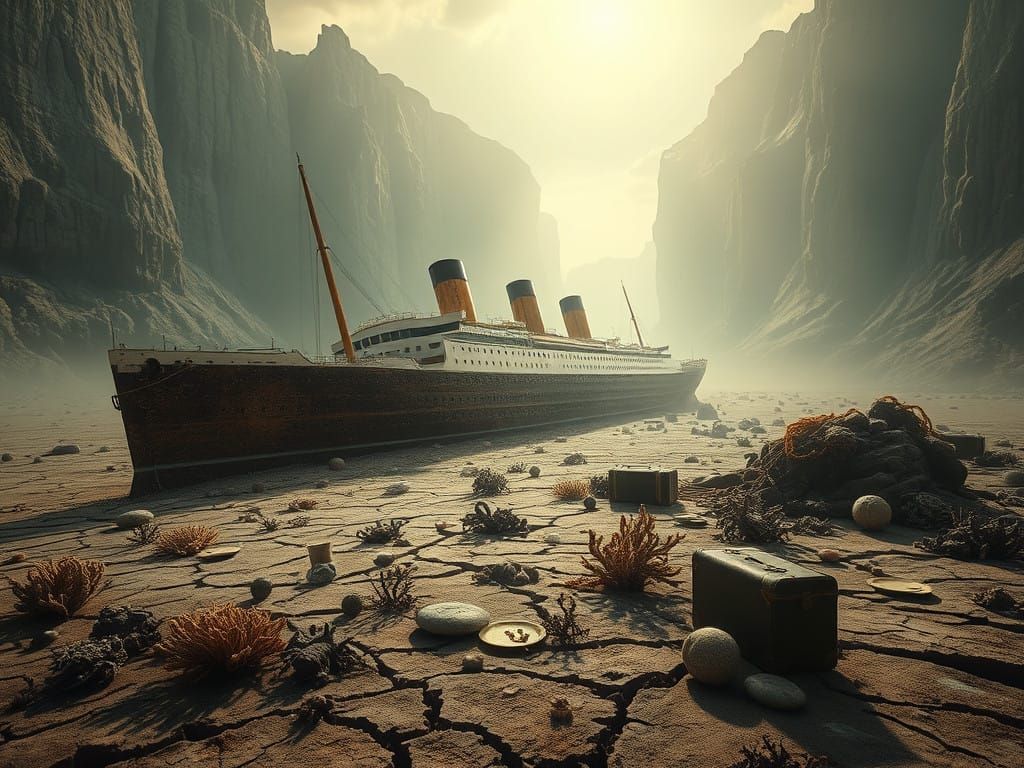 A breathtaking and surreal image of the ocean floor, exposed...