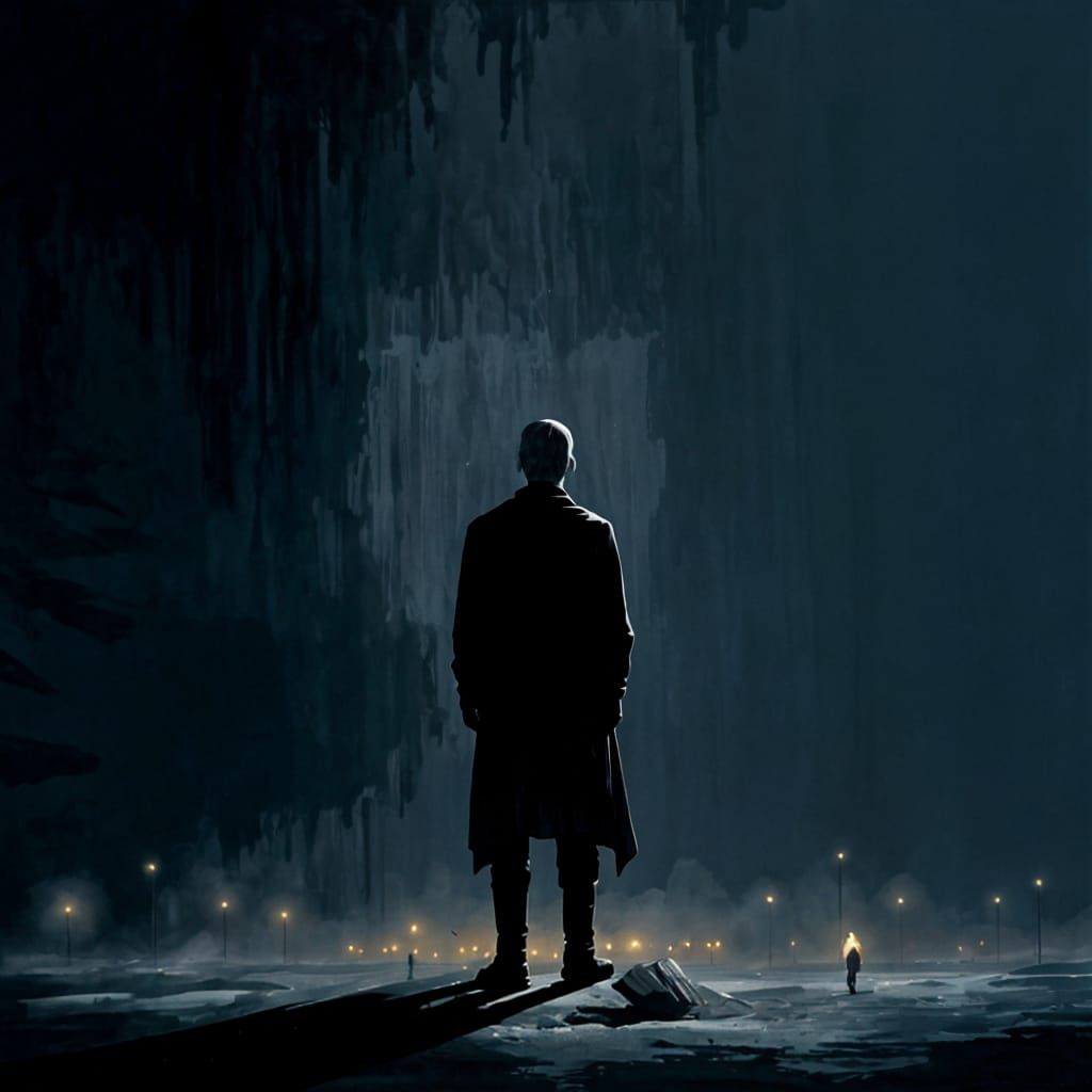 Moody Cityscape in Darkened Atmosphere