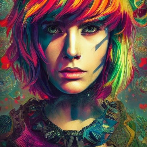 Gothic Punk Goddess in Cosmic Splendor