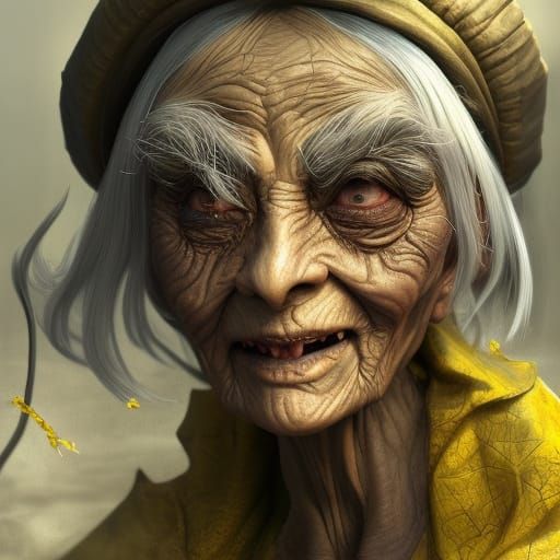 Detailed Matte Painting of an Old Witch