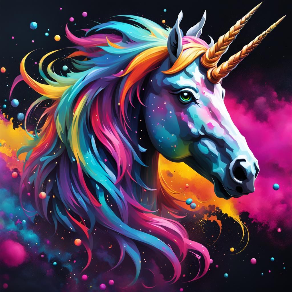 Unicorn from Space: Graffiti Style Game Asset