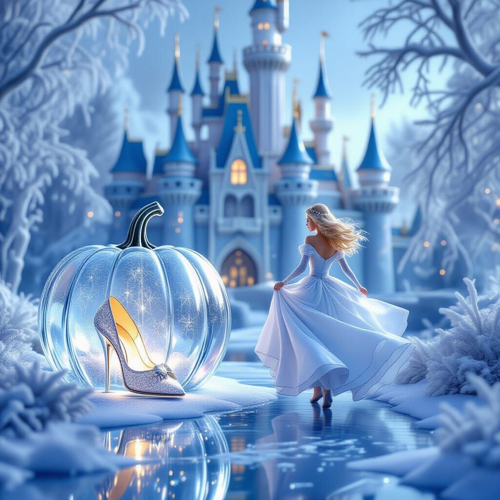 Glass Slipper in Icy Castle Pumpkin