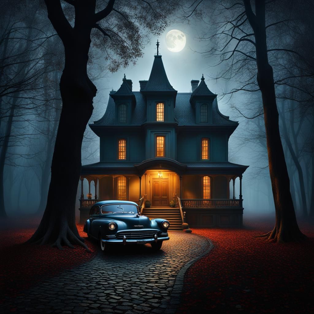 Moonlit Mystery at the Haunted Mansion