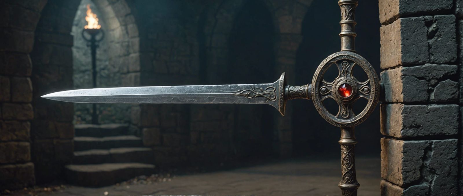 Magic Sword Key in Medieval Dungeon