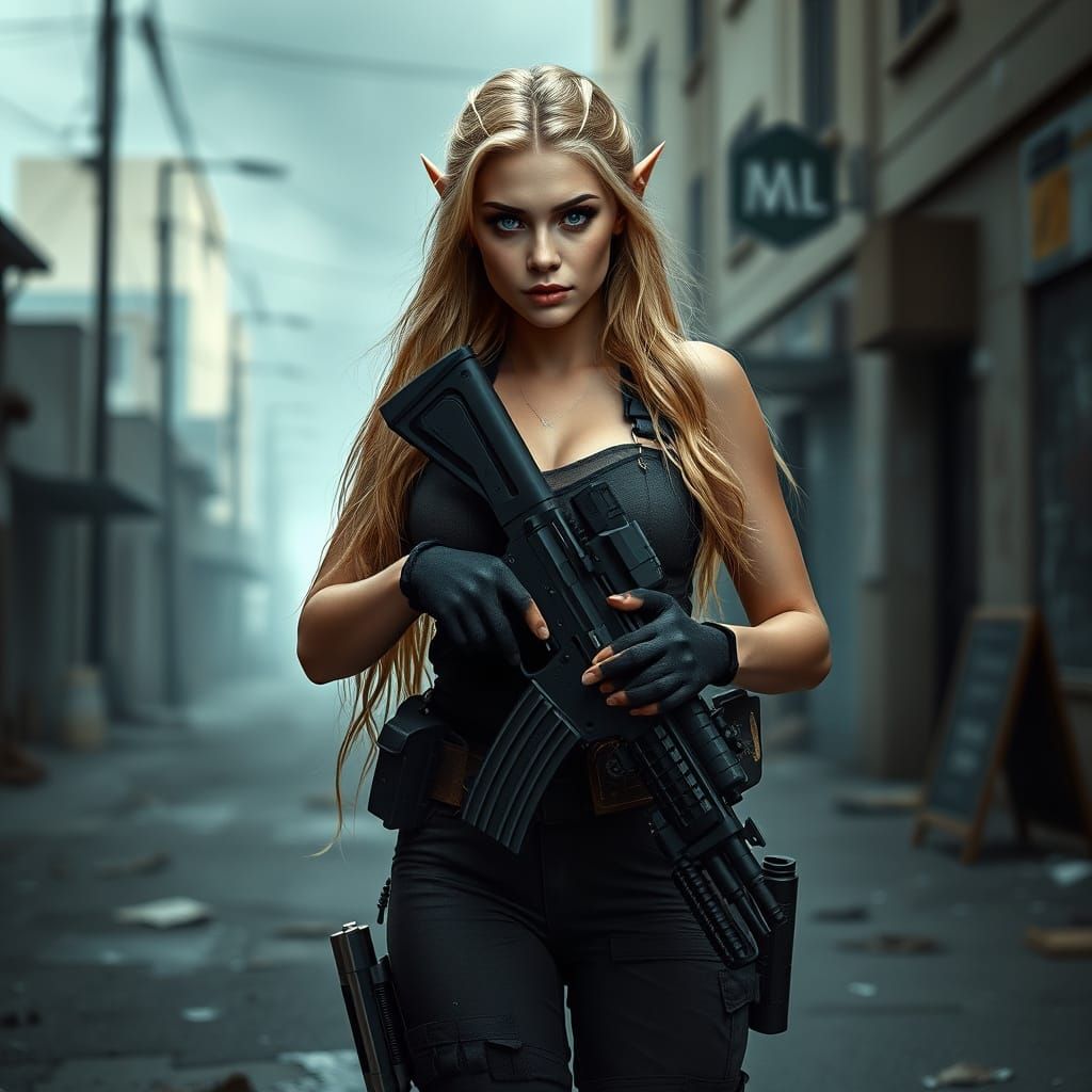 blonde assault rifle.